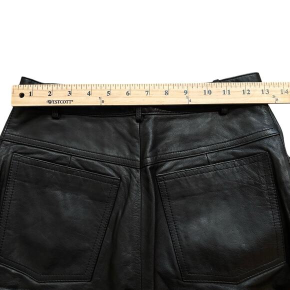 Vintage Genuine Black Leather Pants Women’s 10** Lined Moto Biker Five Pocket - Picture 4 of 10